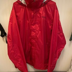 Men’s marmot XL red raincoat new with tags